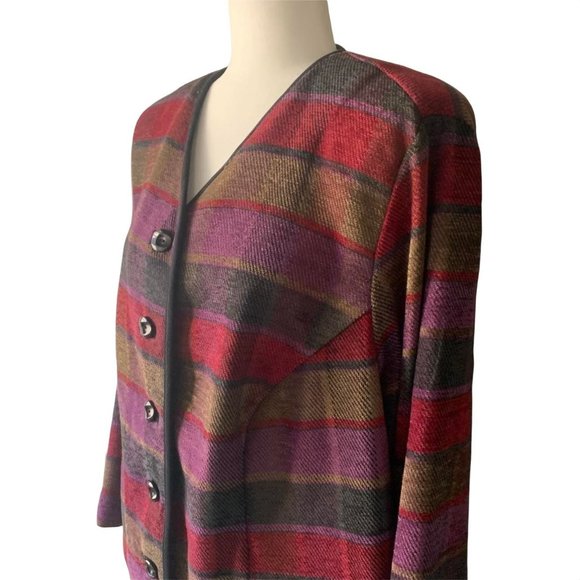 Sag Harbor Woman Multicolor Stripe Blazer Size 20W - Picture 5 of 5
